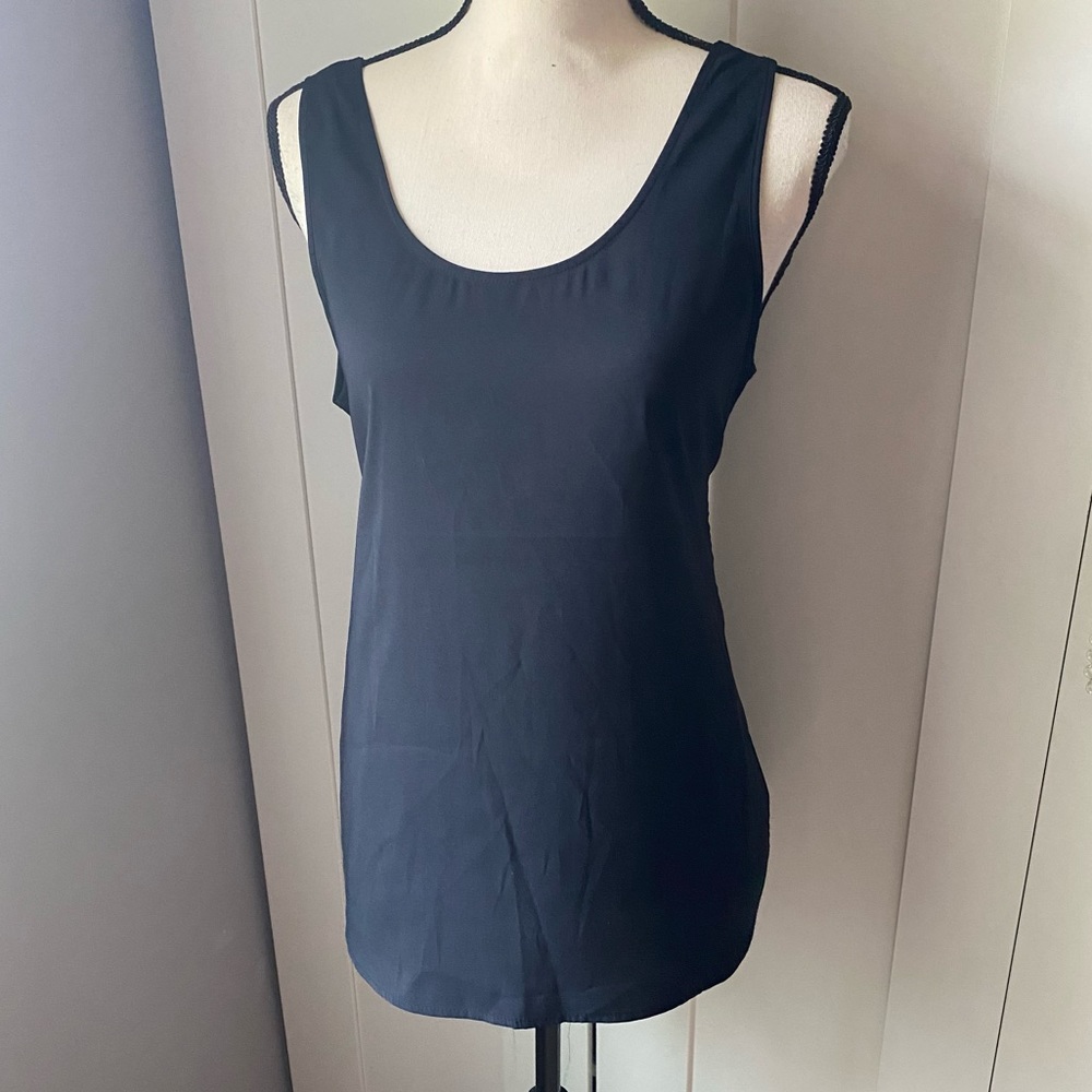 Express Black Cross/Open Back Tank Top Size M